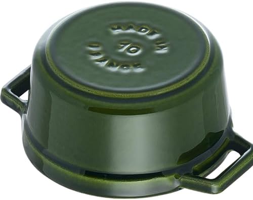 Staub Cast Iron 0.25-qt Mini Round Cocotte - Basil, Made in France - Image 4