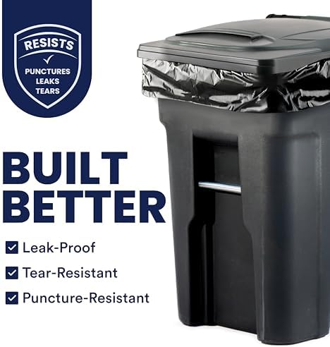 Plasticplace 95-96 Gallon Garbage Can Liners │ 1.5 Mil │ Black Heavy Duty Trash Bags │ 61” X 68” (50Count) (W95LDB15) - Image 2