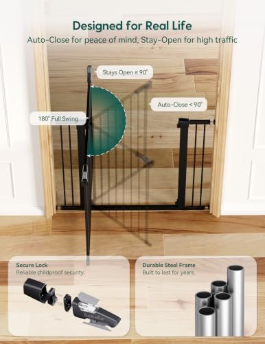 Babelio 36-57" Extra Wide Baby Gate for Stairs No Drilling, PressGuard - Image 6
