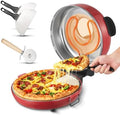 VEVOR 14 in Pizza Oven Indoor, XL Large Electric Pizza Maker, 1600W Home Compact Pizzas Cooker with Timer & Temp Knob, 5 Heating Level, Max 698 ˚F Countertop Oven with Cutter & Scraper, Retro Red by VEVOR