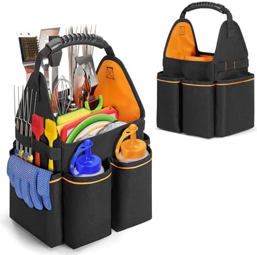 HODRANT Grill Utensil Storage Bag with Divider & Boards & Pockets & Handle by HODRANT