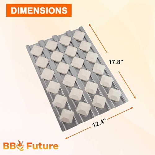 BBQ Future Grill Replacement Parts for Alfresco Gas Grill, Ceramic Briquettes Tray for Alfresco ALX2-30, ALX2-42, ALX2-56 Series Gas Grills, Heat Plate with 24pcs Ceramic Briquettes, 3 Pack - Image 2