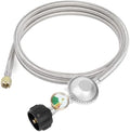 SHINESTAR 5FT Stainless Steel Braided Propane Regulator with Hose and Gauge by SHINESTAR