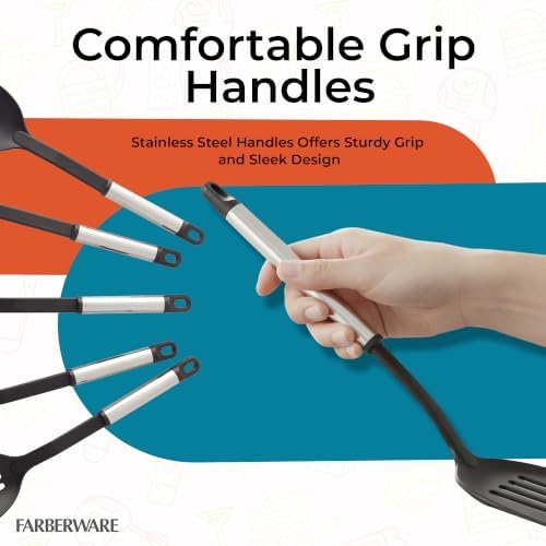 Farberware – Stainless Steel Kitchen Tool Set – Black, Set of 5 - Image 6
