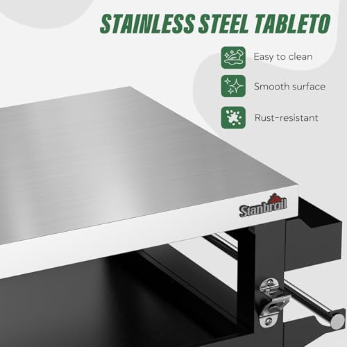 Stanbroil Rolling Grill Table Cart with Stainless Steel Cabinet & Tabletop - Image 3