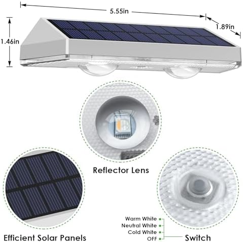 LIANGLOME 2 Pack Solar Fence Lights Outdoor, 2PK Solar Outdoor Light Warm White & RGB Solar Powered Lights for Outside Backyard, Patio, Deck Fence, Stair Handrail, Pool and Wall - Image 5