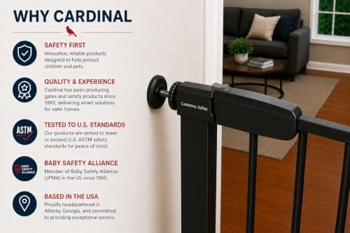Cardinal Gates PG26.1 Baby & Pet Pressure Gate, Black, 29.5-37.75 in - Image 3