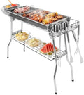 Portable Charcoal Grill, Large Stainless Steel Folding Grill with Side by KOCASO