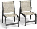 Ciokea HDPE Outdoor Dining Chair of 2, Patio Stackable Porch Chairs, Grey by CIOKEA
