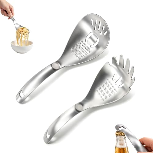 5-in-1 Stainless Steel Cooking Spoon, Multipurpose Stainless Steel Kitchen Spoon, Egg Yolk Separator, Potato Garlic Masher, Grater Plate, Bottle Opener & Slotted Spoon by Unknown