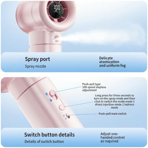 Handheld Turbo Misting Fan with LED Display & Safety Lock - Image 3