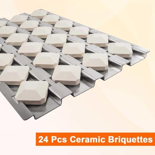 BBQ Future Grill Replacement Parts for Alfresco Gas Grill, Ceramic Briquettes Tray for Alfresco ALX2-30, ALX2-42, ALX2-56 Series Gas Grills, Heat Plate with 24pcs Ceramic Briquettes, 2 Pack - Image 3