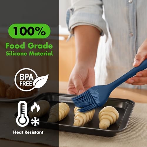 HOTEC Silicone Basting &Pastry Brushes BPA Free, Classic Blue 2 - Image 3