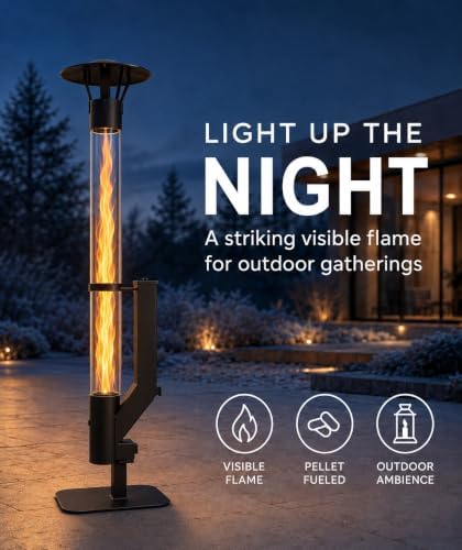 Pellet Patio Heater, 70 Inch Outdoor Wood Pellet Rocket Stove - Image 2