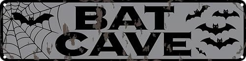 Bat Cave Metal Sign 4x16in Funny Man Cave Plaque for Garage Bedroom Bar Rustic Home Bathroom Wall Decor by Unknown