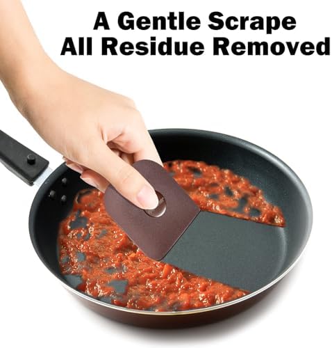 Pan Scraper, 5 Pcs Pot & Dish Scraper Plastic, Sturdy Scraper Kitchen Tool (Pack of 2) - Image 4
