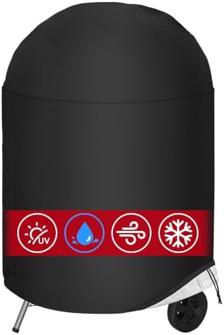 i COVER Round Grill Cover, 40" Dia x 34" H Smoker Cover, Kettle BBQ Cover by iCOVER