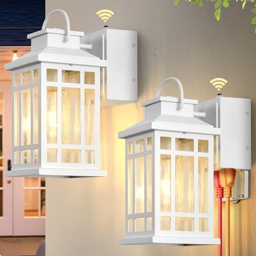 Outdoor Wall Lights with GFCI Outlet, Dusk to Dawn Outdoor Lighting by OPAXIS