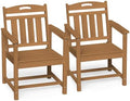 Ciokea HDPE Outdoor Patio Dining Chairs Set of 2, All-Weather, Teak by CIOKEA