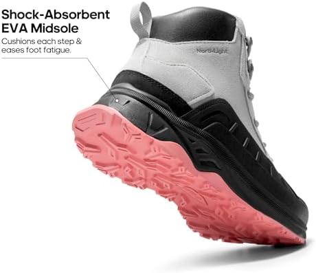 NORTIV 8 Women's Waterproof Hiking Boots Outdoor Trekking Camping Trail Hiking Boots - Image 4