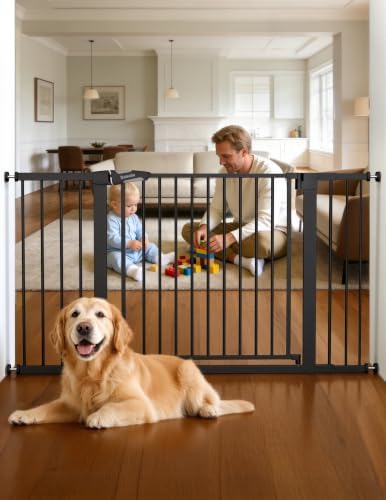 Babelio 36-57" Extra Wide Baby Gate for Stairs No Drilling, PressGuard - Image 2