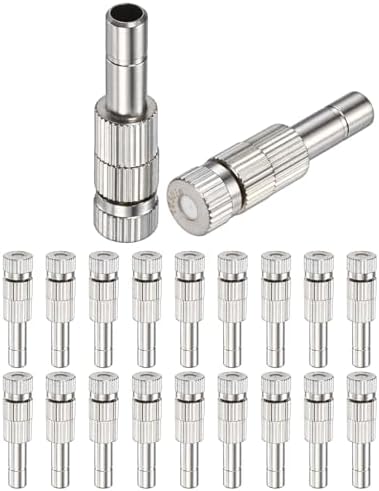 M METERXITY 20-Pack Brass Misting Nozzles, 0.012"/0.3mm Orifice Mister Replacement Heads with Filter Mesh for Cooling System/Landscaping/Humidification, 6mm Low-Pressure Fog Sprayer Nozzle by MMETERXITY