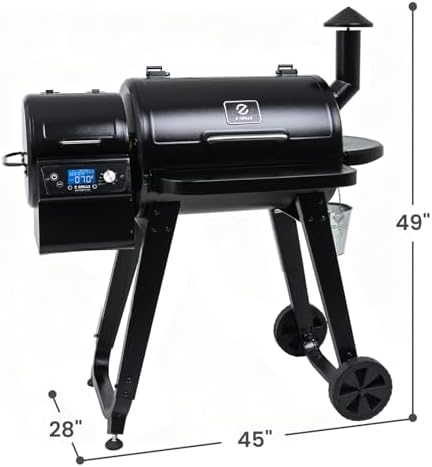 Z GRILLS ZPG-450A Wood Pellet Grill & Smoker with PID V3.0 Controller, 459 Sq in Cook Area, Meat Probe, Foldable Shelf&Side Shelf, 8 in 1 BBQ Grill Outdoor Auto Temperature Control, Black - Image 2