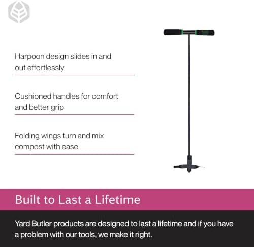 Yard Butler Aerator for Compost, Cushioned & Long Handle, ICA-36 - Image 4