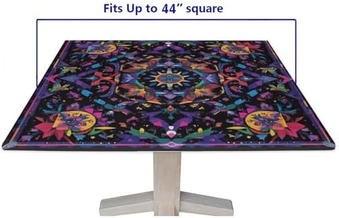 Table Cloth with Elastic Fitted Edges, Mandala Madness Pattern Printed on Washable Water Table Cover, Great for Outdoor Picnics Patio Lunch, Fit for 44" x 44" Square Tables - Image 5