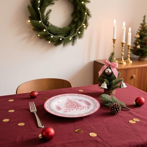 WRAPAHOLIC 25Pcs Christmas Paper Plates - 9 Inch Sketch Christmas Tree Disposable Plates Decorative Dinner Plates for Holiday Party Tableware Supplies Table Decor - Image 6