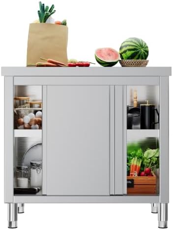 SPECRAFT 36x23x33 Inch Stainless Steel Prep Table Cabinet by SPECRAFT