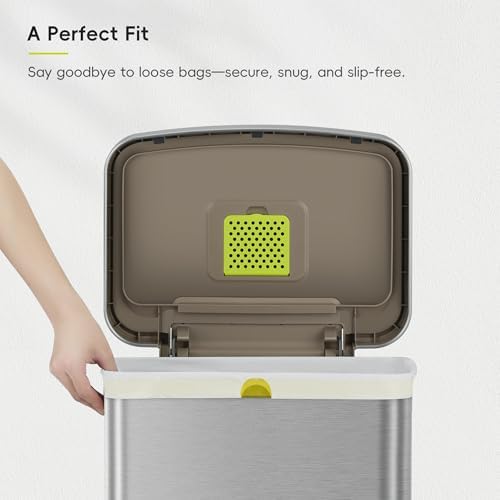 EKO 21 Gallon / 50-90 Liter, 60 Count Drawstring Trash Bags, Extra-Strong Garbage Bags, Lemon Zest Scent with Continuous Odor Control, Easy-Dispense Roll for Kitchen and Household Use, Code G, White - Image 5