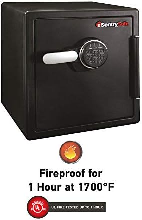 SentrySafe Fireproof and Waterproof Steel Home Safe with Keypad, Floor Safe with Interior Lighting and Shelves, 1.23 Cubic Feet, 17.8 x 16.3 x 19.3 Inches, SFW123FUL - Image 2