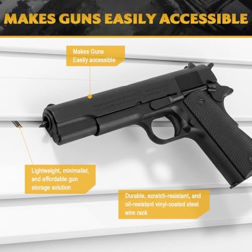 Yaocom 10 Pcs Pistol Display Holder Slatwall Handgun, Right Hook Style - Image 4