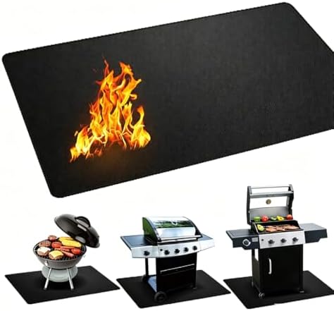 Under Grill Mat for Masterbuilt Gravity Series 1050 Digital 2021-2026, Heavy Duty Silicone Fiberglass BBQ Protector Mat Fire Resistant Oil Proof Easy Clean Outdoor Patio Grill Pad by Unknown