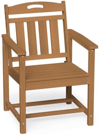 Ciokea HDPE Outdoor Patio Dining Chairs, All-Weather Furniture, Teak by CIOKEA