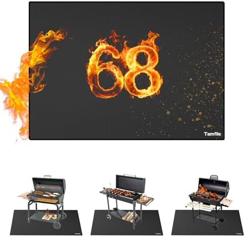 Tamfile 68x48 Inch Grill Mats for Blackstone, Double-Sided Fire Pit Mat by Tamfile