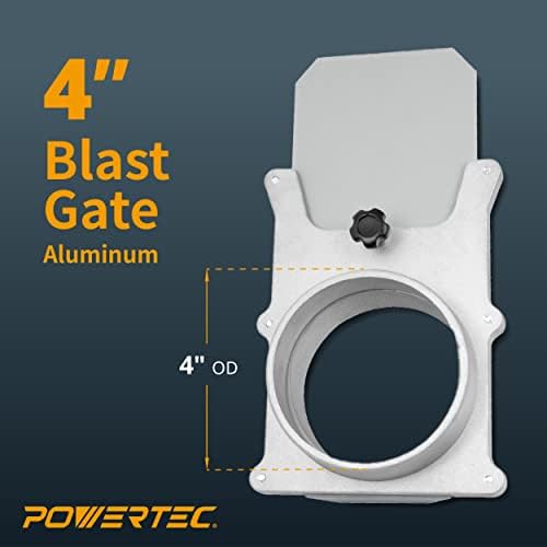POWERTEC 70135V 4" Blast Gate for Dust Collector, Dust Collection Fittings - Image 2