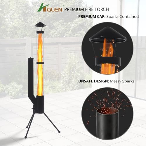64" Pellet Stove, Outdoor Wood Pellet Patio Heater with Glass Tube - Image 4