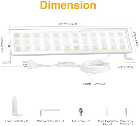 Onforu 100W 4Pack LED Shop Lights,14000lm Shop Lighting for Garage Super Bright,6500K Daylight White Garage Light,IP66 Waterproof Lighting for Workshop Warehouses - Image 3