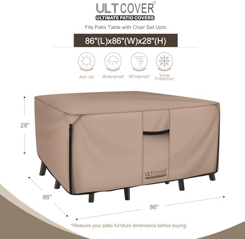ULTCOVER Waterproof Patio Furniture Cover 86L x 86W in - Image 2