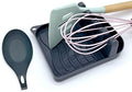 2 Pack Multiple Utensil Spoon Rest with Drip Pad Non-Slip Heat Resistant Kitchen and Grill Spoon Holder for Spatula, Ladle, Tongs, Kitchen Gadgets, and Cooking Accessories (Silver Gray) by LSVGOEDirect