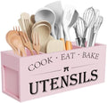 Suli Extra Large Utensil Holder Countertop for Kitchen Counter,Wood,Pink by Suli