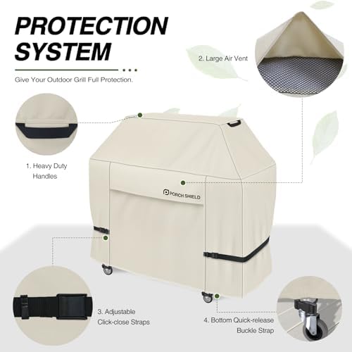 Porch Shield Waterproof Outdoor BBQ Grill Cover 56 inch, Light Tan - Image 4