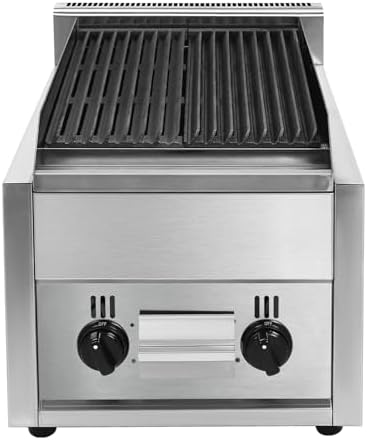 Commercial Char Broiler Grill, 2 Burner Countertop LPG Gas Grill, 60TU/hr Stainless Steel Propane Charbroiler Broiler Grill Flattop BBQ Stove Outdoor Cooking Griddle Barbecue for Garden Patio - Image 3