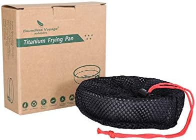 Boundless Voyage Titanium Frying Pan with Folding Handle Backpacking Pan - Image 3