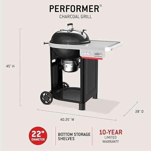 Weber® Performer™ 22‑Inch Charcoal Grill for Outdoor Cooking, Black - Image 4