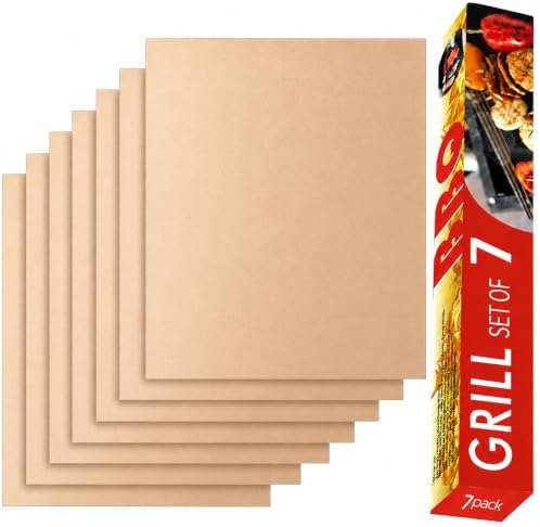 Copper Grill Mats for Gas Grill, Set of 7, 15.75 x 13 Inch by Renook