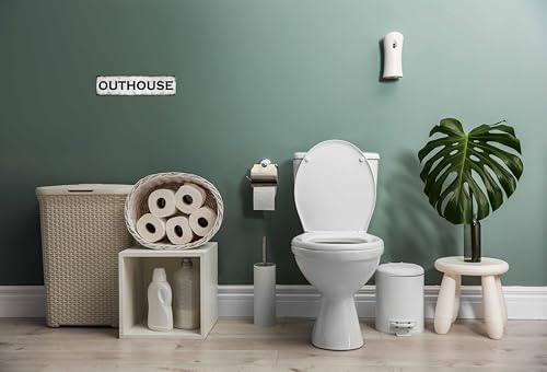 Outhouse Metal Sign 4x16in Rustic Bathroom Plaque for Cabin Yard House Toilet Wall Funny Home Farm Decor - Image 4