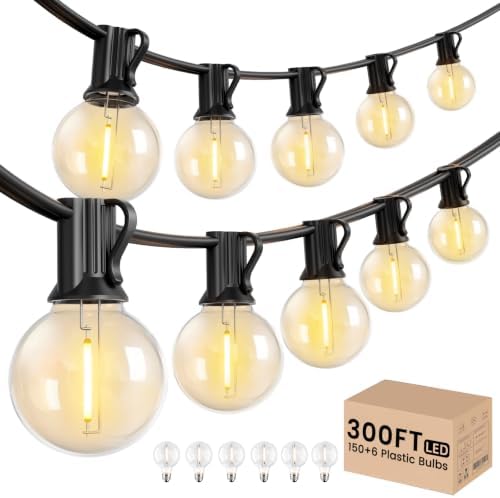 LACHON Outdoor String Lights Waterproof 300 FT with 150 G40 IP65 Bulbs by LACHON